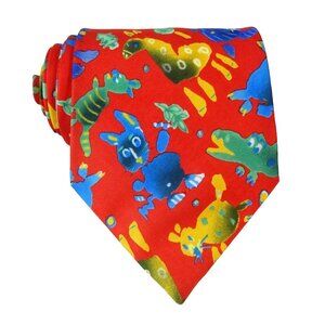 Fun Elementary Teacher Silk Tie Colorful Animals Necktie